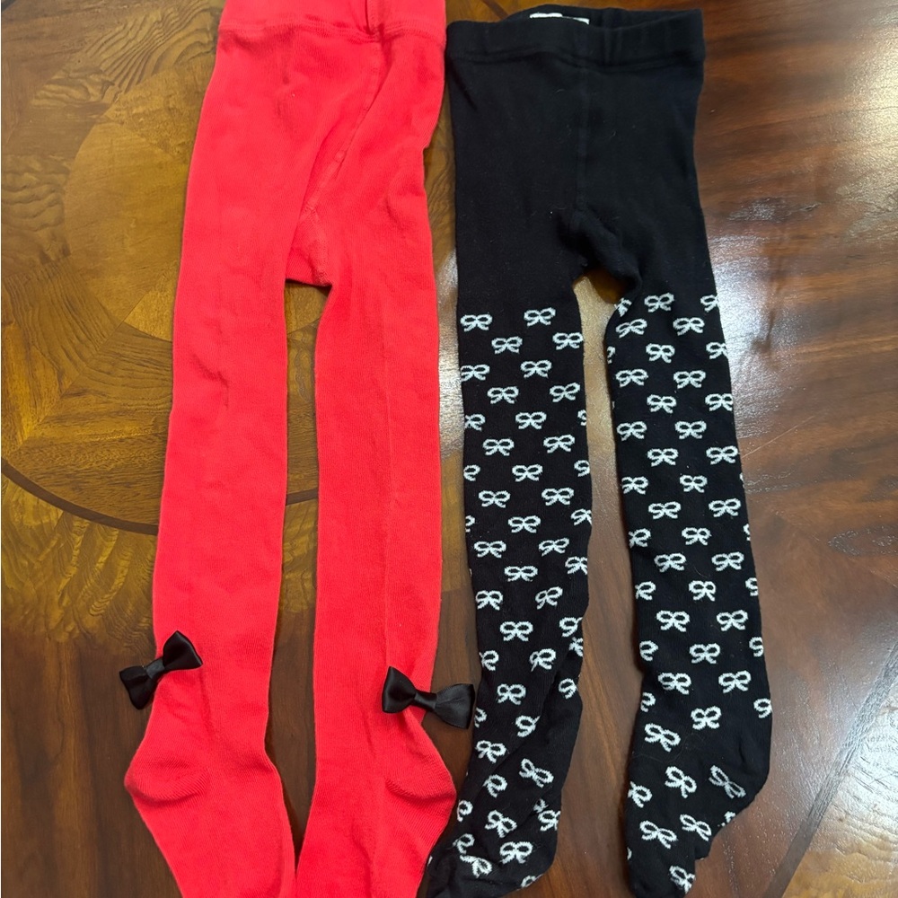 kate spade Red and Black Bow Leggings Set